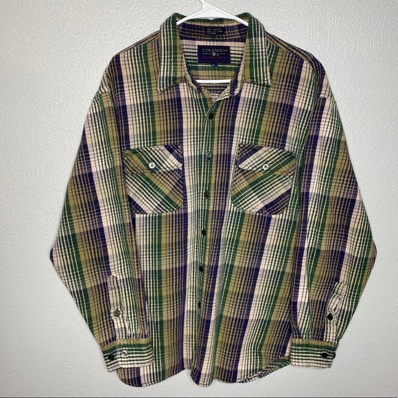 Coleman Outdoors Plaid Button Down Shirt Size XL - Picture 1 of 4